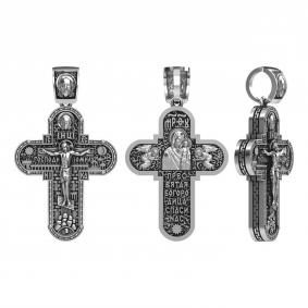 Подвеска-крест Пресвятая Богородица спаси нас из черненого серебра Высоковы 585 13-000863-105000 13-000863-105000 фото