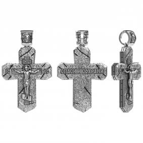 Подвеска-крест из черненого серебра Господи спаси и сохрани Высоковы 585 13-000873-105000 13-000873-105000 фото