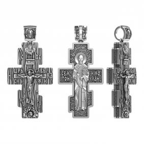 Подвеска-крест из черненого серебра Святитель отче Николай Высоковы 585 13-000875-105000 13-000875-105000 фото