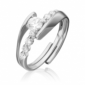 Кольцо-трансформер из белого золота Platina  с фианитом 13-0013-00-501-1120-38 13-0013-00-501-1120-38 фото