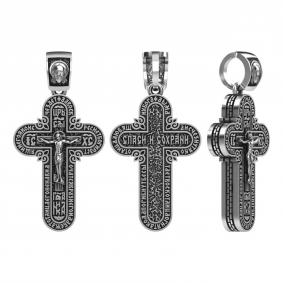 Подвеска-крест из черненого серебра Животворящему  Кресту Господню Высоковы 585 13-001557-105000 13-001557-105000 фото