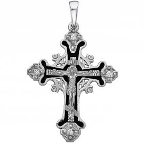 Подвеска-крест из серебра Высоковы 585 с фианитом и эмалью 13-001824-130010-эч 13-001824-130010-эч фото
