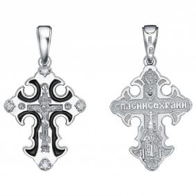 Подвеска-крест из серебра Высоковы 585 с фианитом и эмалью 13-001826-130010-эч 13-001826-130010-эч фото
