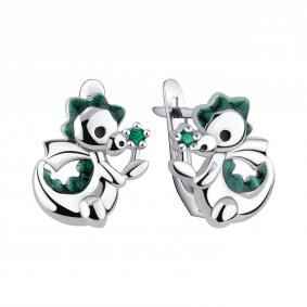 Серебряные серьги TALANT 13-79-0003-15120 с фианитом и эмалью 13-79-0003-15120 фото