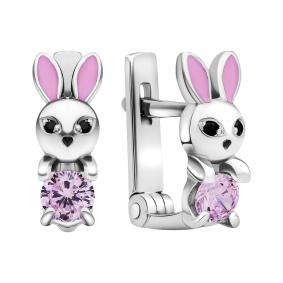 Серебряные серьги TALANT 13-79-000M-27037 с фианитом и эмалью 13-79-000M-27037 фото