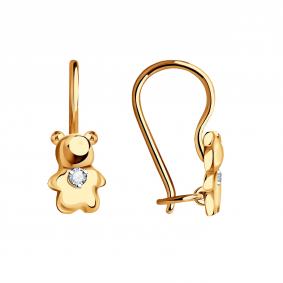 Золотые серьги TALANT 13-92-0001-11267 с фианитом 13-92-0001-11267 фото