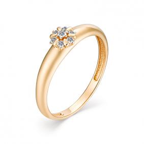 Золотое кольцо АЛЬКОР 13026-100 с бриллиантом 13026-100 фото