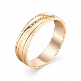 Золотое кольцо АЛЬКОР 13049-100 с бриллиантом 13049-100 фото