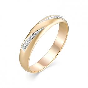 Золотое кольцо АЛЬКОР 13053-100 с бриллиантом 13053-100 фото
