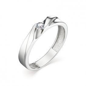 Кольцо из белого золота АЛЬКОР 13061-200 с бриллиантом 13061-200 фото