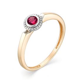 Золотое кольцо АЛЬКОР 13082-103 с рубином 13082-103 фото