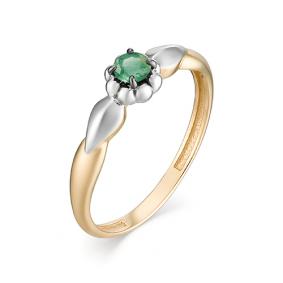 Золотое кольцо АЛЬКОР 13083-101 с изумрудом 13083-101 фото
