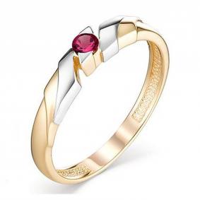 Золотое кольцо АЛЬКОР 13097-103 с рубином 13097-103 фото