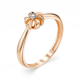 Золотое кольцо АЛЬКОР 13152-100 с бриллиантом 13152-100 фото