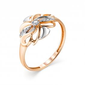 Золотое кольцо АЛЬКОР 13190-100 с бриллиантом 13190-100 фото