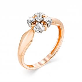 Золотое кольцо АЛЬКОР 13196-100 с бриллиантом 13196-100 фото