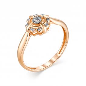 Золотое кольцо АЛЬКОР 13251-100 с бриллиантом 13251-100 фото