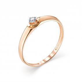 Золотое кольцо АЛЬКОР 13253-100 с бриллиантом 13253-100 фото