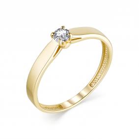 Золотое кольцо АЛЬКОР 13281-300 с бриллиантом 13281-300 фото