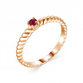 Золотое кольцо АЛЬКОР 13307-103 с рубином 13307-103 фото