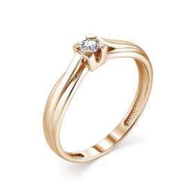 Золотое кольцо АЛЬКОР 13321-100 с бриллиантом 13321-100 фото