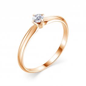Золотое кольцо АЛЬКОР 13356-100 с бриллиантом 13356-100 фото