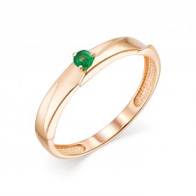 Золотое кольцо АЛЬКОР 13533-101 с изумрудом 13533-101 фото