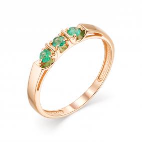 Золотое кольцо АЛЬКОР 13540-101 с изумрудом 13540-101 фото