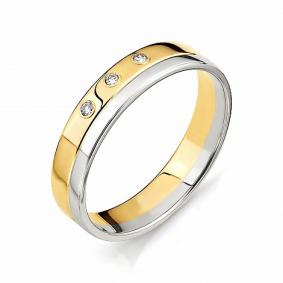 Золотое кольцо АЛЬКОР 1355-100 с бриллиантом 1355-100 фото