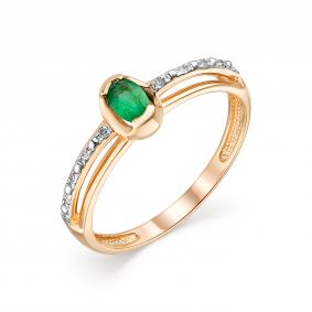 Золотое кольцо АЛЬКОР 13583-101 с бриллиантом 13583-101 фото