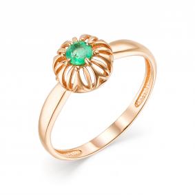 Золотое кольцо АЛЬКОР 13597-101 с изумрудом 13597-101 фото