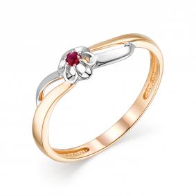 Золотое кольцо АЛЬКОР 13613-103 с рубином 13613-103 фото