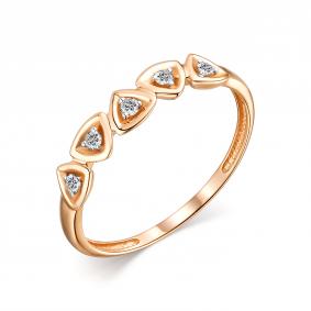 Золотое кольцо АЛЬКОР 13722-100 с бриллиантом 13722-100 фото