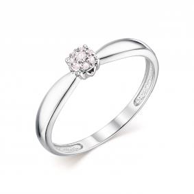 Кольцо из белого золота АЛЬКОР 13743-239 с бриллиантом 13743-239 фото