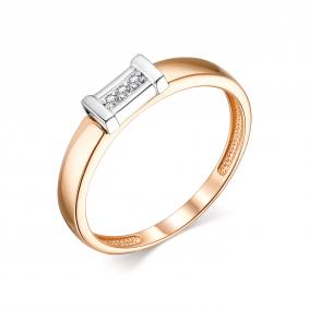 Золотое кольцо АЛЬКОР 13758-100 с бриллиантом 13758-100 фото