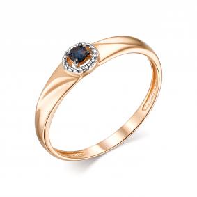 Золотое кольцо АЛЬКОР 13762-102 с сапфиром 13762-102 фото