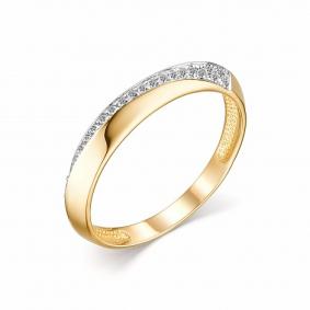 Кольцо из лимонного золота АЛЬКОР 13785-300 с бриллиантом 13785-300 фото