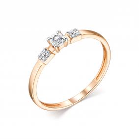 Золотое кольцо АЛЬКОР 13797-100 с бриллиантом 13797-100 фото