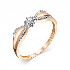 Золотое кольцо АЛЬКОР 13816-100 с бриллиантом 13816-100 фото