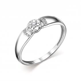 Золотое кольцо АЛЬКОР 13828-200 с бриллиантом 13828-200 фото