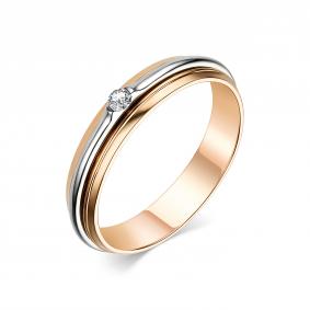 Золотое кольцо АЛЬКОР 13838-100 с бриллиантом 13838-100 фото