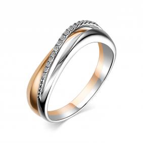 Золотое кольцо АЛЬКОР 13846-100 с бриллиантом 13846-100 фото