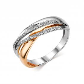 Золотое кольцо АЛЬКОР 13849-100 с бриллиантом 13849-100 фото