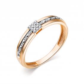 Золотое кольцо АЛЬКОР 13852-100 с бриллиантом 13852-100 фото