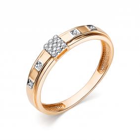 Золотое кольцо АЛЬКОР 13853-100 с бриллиантом 13853-100 фото
