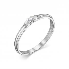 Кольцо из белого золота АЛЬКОР 13856-200 с бриллиантом 13856-200 фото