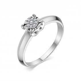 Золотое кольцо АЛЬКОР 13874-200 с бриллиантом 13874-200 фото