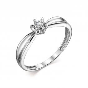 Золотое кольцо АЛЬКОР 13880-200 с бриллиантом 13880-200 фото