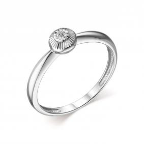 Кольцо из белого золота АЛЬКОР 13884-200 с бриллиантом 13884-200 фото
