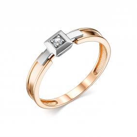 Золотое кольцо АЛЬКОР 13890-100 с бриллиантом 13890-100 фото